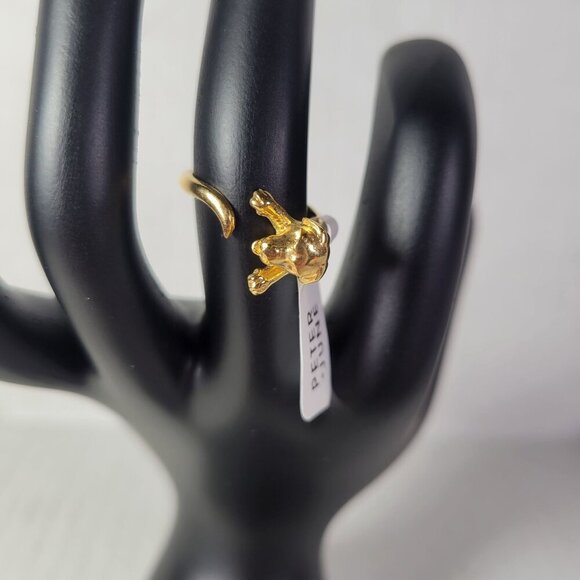 Revolve Peter+June Casual Classic Animal Adjustable Gold-Tone Dog Ring - Picture 1 of 4